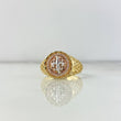 Anillo Flor de Liz 5.5gr / T9 1/2 / Circones Blancos Tres Oros