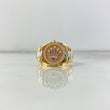 Anillo Cinturon Corona RX 6.9gr / T9 1/2 / Circones Blancos Tres Oros