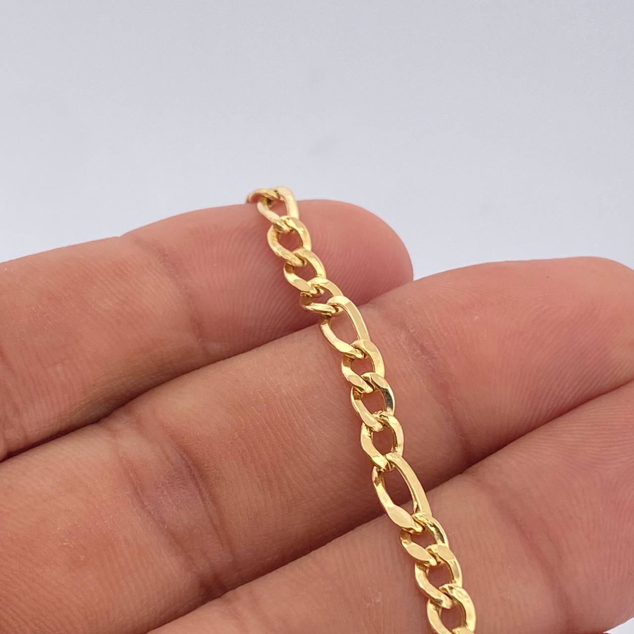 Pulso Figaro 3.55gr / 19.1cm / Oro Amarillo +1 18K &
