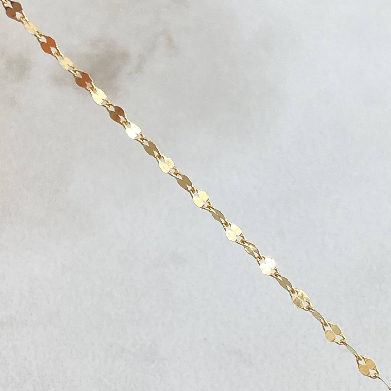 Set Cadena y Dije Flor Espejo + Virgen Milagrosa 1.45gr / 50cm / Oro 18K (Oferta) ©