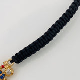 Pulsera Tejida Negra Pato Bolsa de Dinero 1.55gr / Tres Oros 18K &