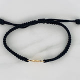 Pulsera Tejida Negra Corona 1.25gr / Oro Amarillo 18K &