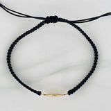 Pulsera Tejida Negra Corona 1.15gr / Oro Amarillo 18K &