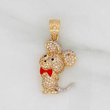 Dije Raton Caricatura 4.9gr / 3.3cm / Dos Oros Amarillo Blanco 18K $