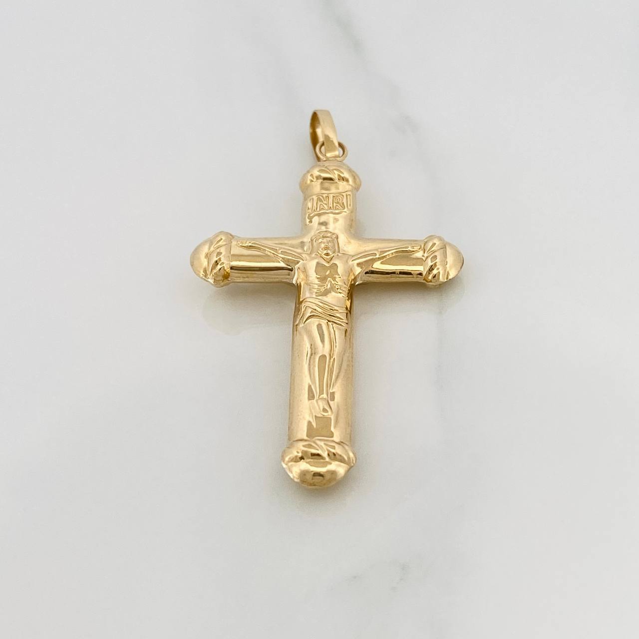 Dije Cruz Cristo Doble 3.05gr / 5.8cm / Oro Amarillo 18K $