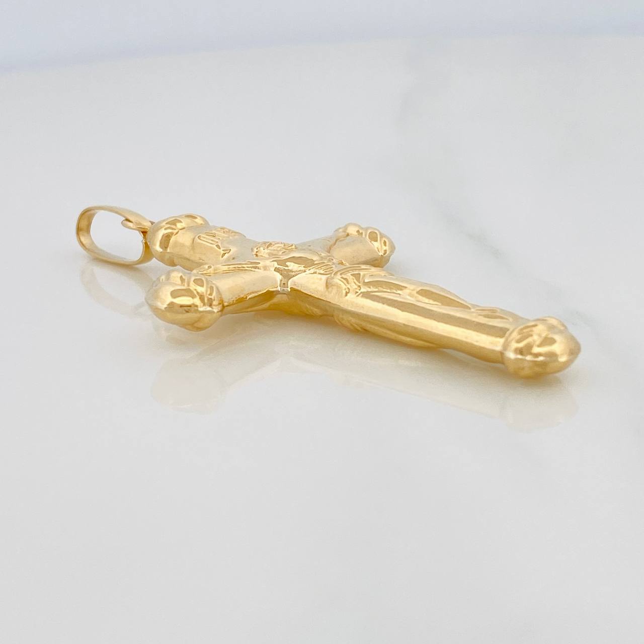 Dije Cruz Cristo Doble 3.2gr / 5.8cm / Oro Amarillo 18K $