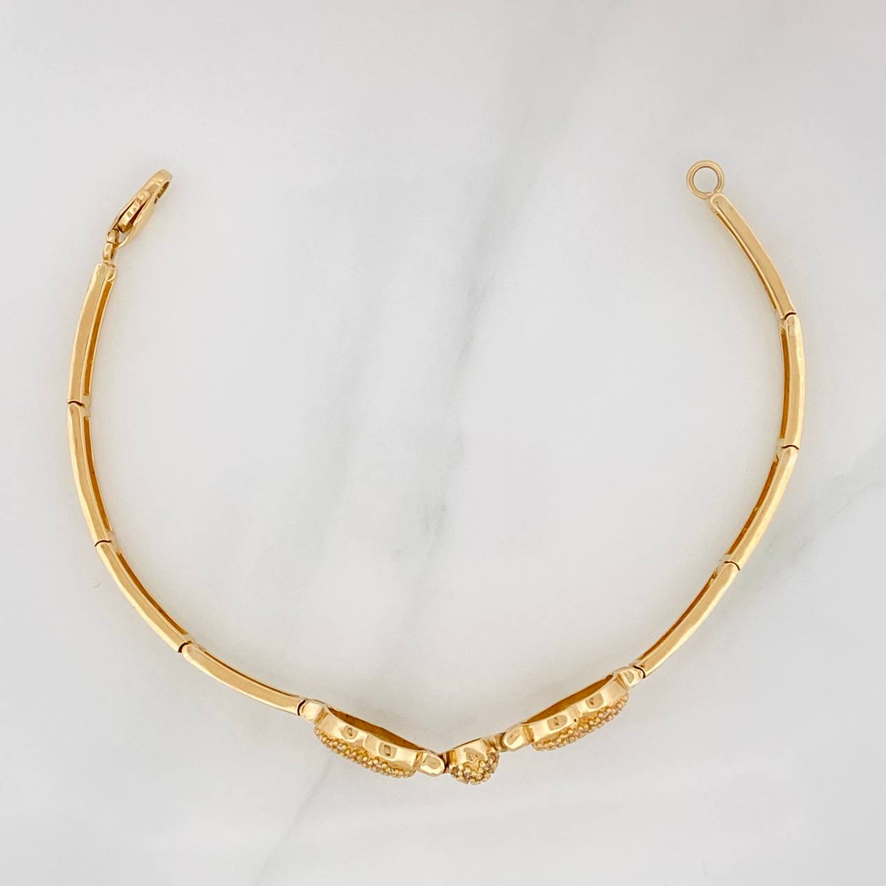 Pulso Corazones Reticulado 11.4gr / 16.7cm / Oro Amarillo 18K $