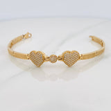 Pulso Corazones Reticulado 11.4gr / 16.7cm / Oro Amarillo 18K $