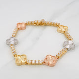 Pulso Tennis Trebol 15.95gr / 18.5cm / Tres Oros Nac.Esp. 18K $