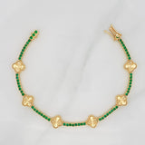 Pulso Tennis Trebol 13.6gr / 18.5cm / Oro Amarillo Nac.Esp. 18K $