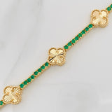 Pulso Tennis Trebol 13.6gr / 18.5cm / Oro Amarillo Nac.Esp. 18K $