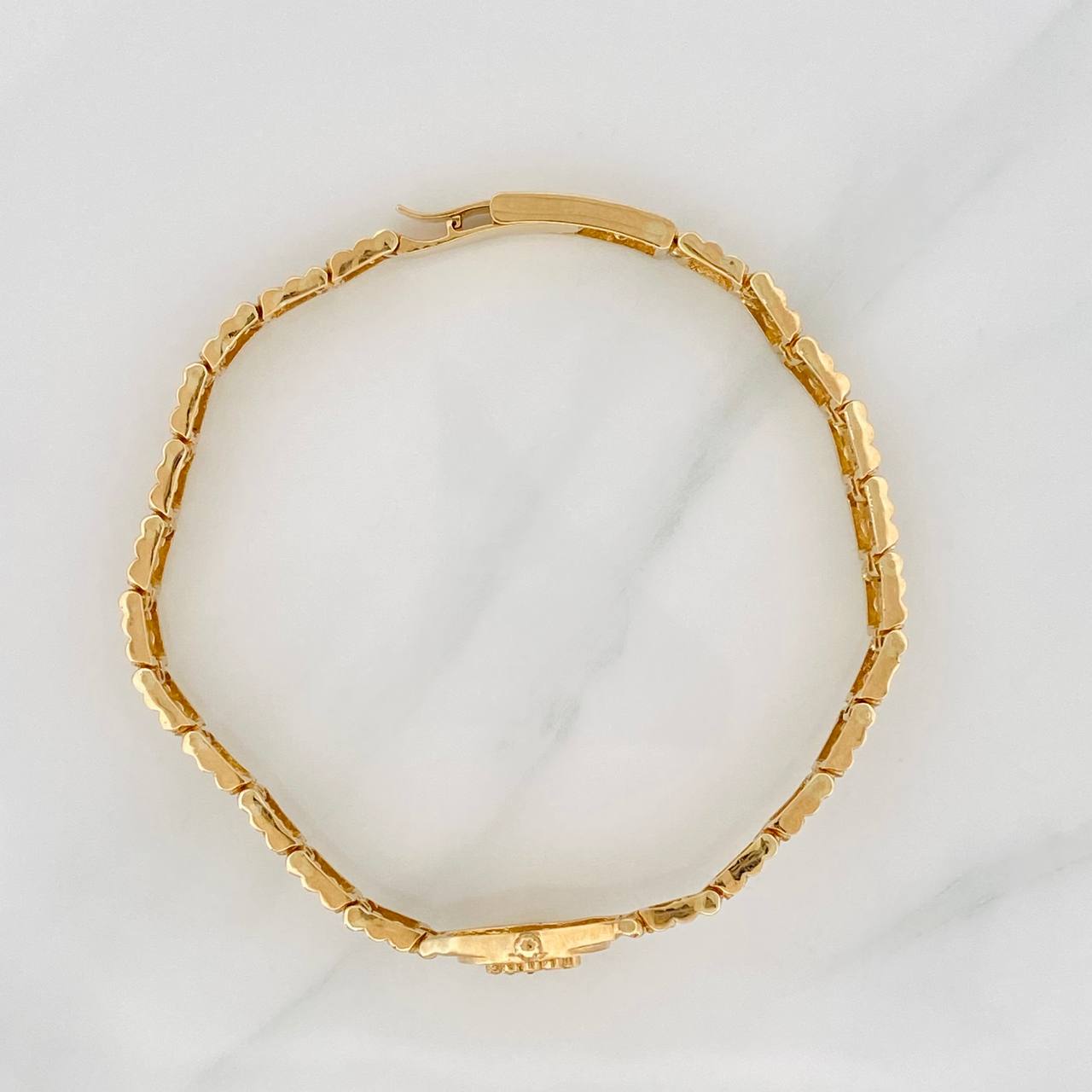 Pulso Cinturon Corona Reticulado 21.85gr / 19cm-19.5cm / Oro Amarillo 18K $