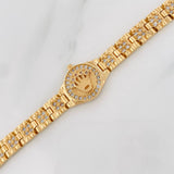 Pulso Cinturon Corona Reticulado 21.85gr / 19cm-19.5cm / Oro Amarillo 18K $