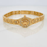 Pulso Cinturon Corona Reticulado 21.85gr / 19cm-19.5cm / Oro Amarillo 18K $