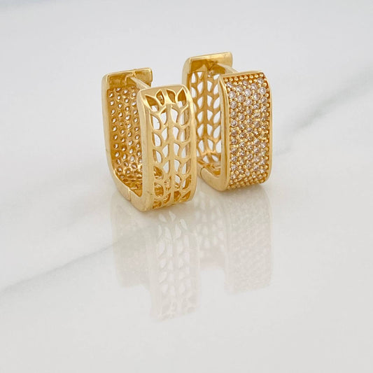 Candongas Cuadradas 6.4gr / 1.5cm / Oro Amarillo 18K %