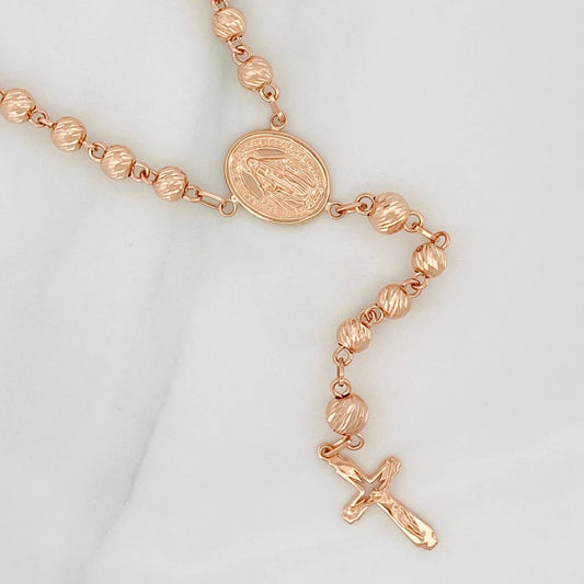 Rosario Virgen Milagrosa 16.1gr / 61cm / 6mm-5mm Oro Rosa 18K %