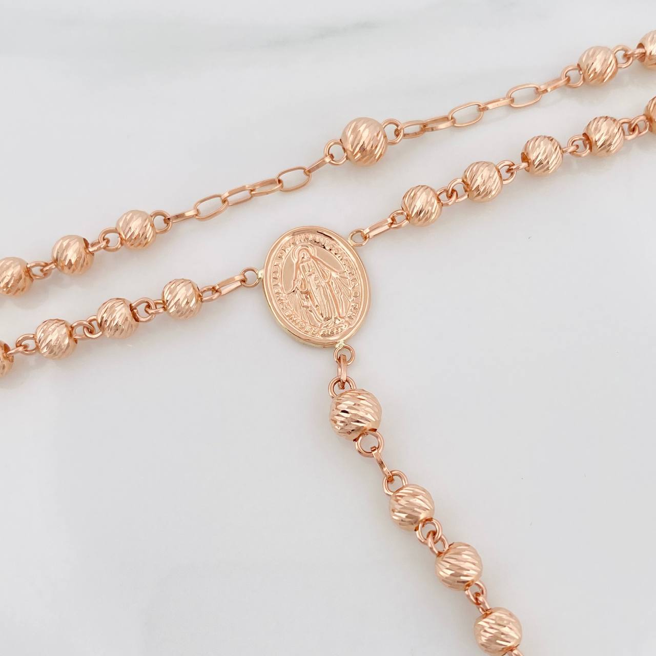 Rosario Virgen Milagrosa 16.1gr / 61cm / 6mm-5mm Oro Rosa 18K %