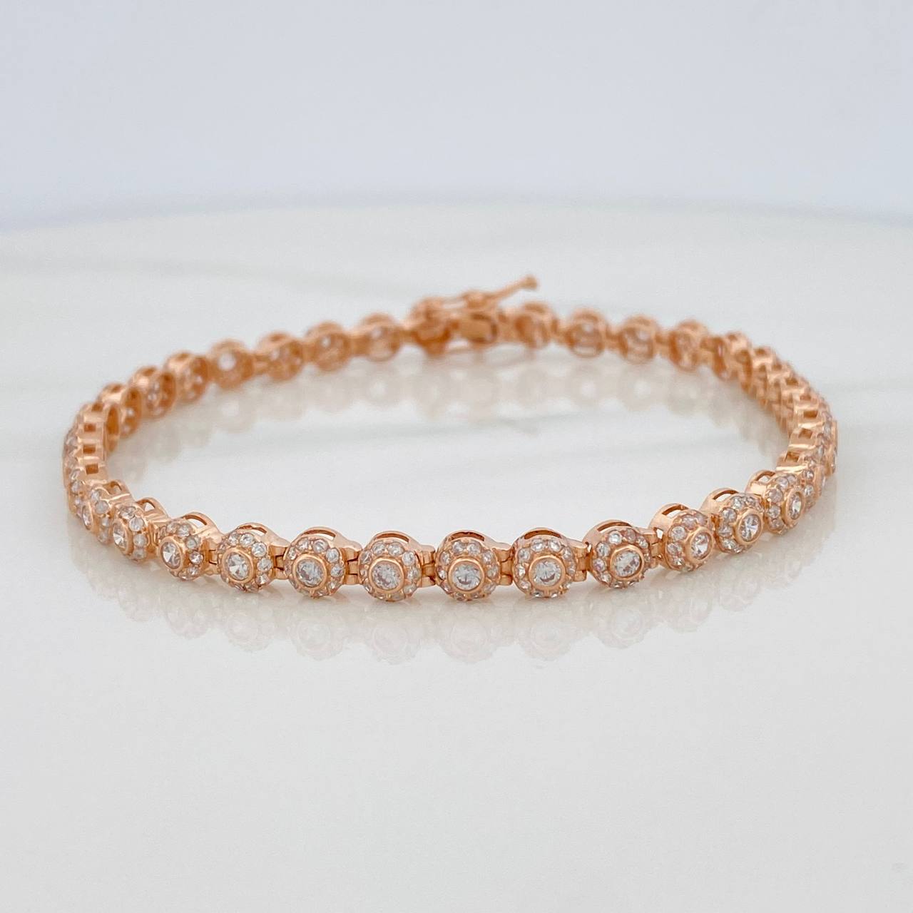 Pulso Tennis 9gr / 19cm / 4.48mm Oro Rosa 18K %