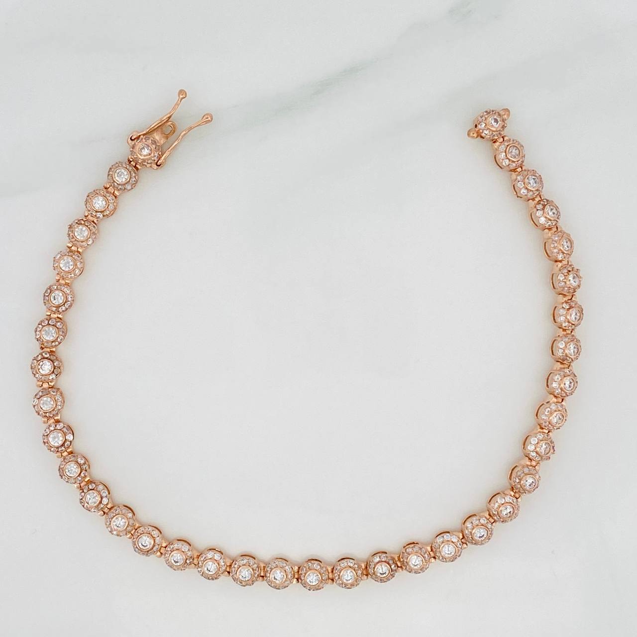 Pulso Tennis 9gr / 19cm / 4.48mm Oro Rosa 18K %