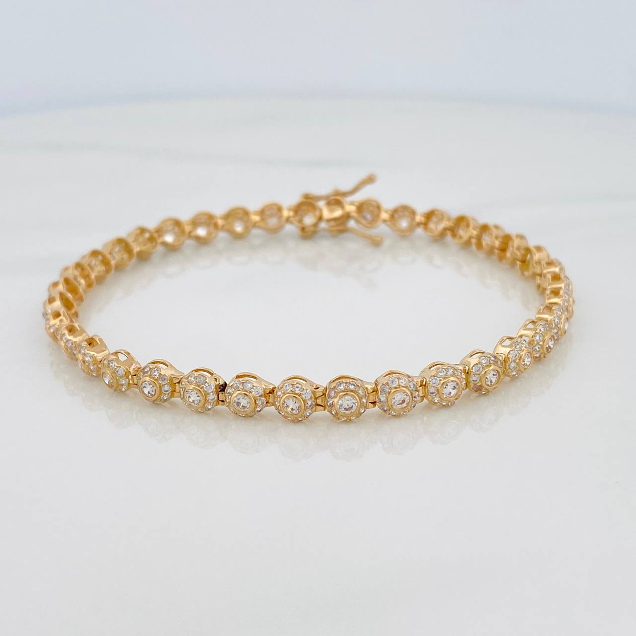 Pulso Tennis 9.65gr / 19.5cm / 4.48mm Oro Amarillo 18K %