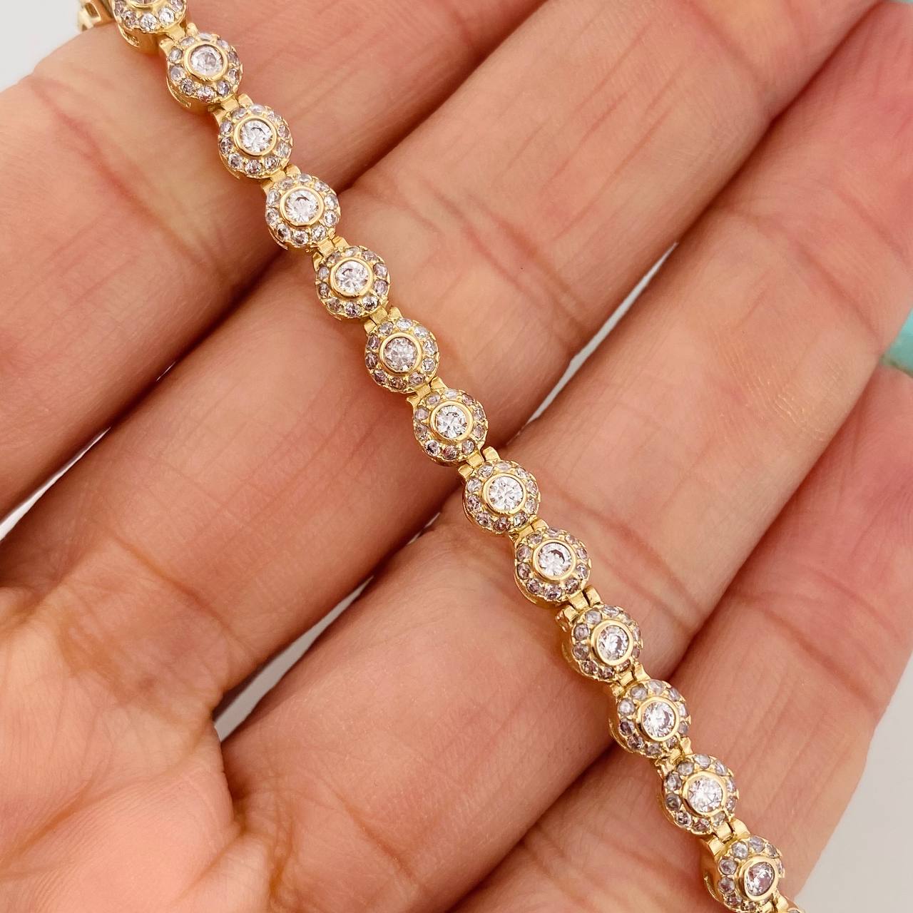 Pulso Tennis 9.25gr / 19.1cm / Oro Amarillo 18K &