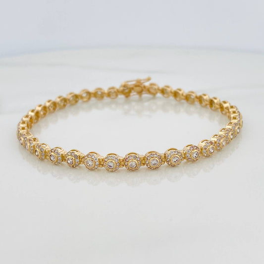 Pulso Tennis 9.55gr / 19cm / 4.5mm Oro Amarillo 18K $