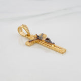 Dije Cruz Cristo Milagroso De Buga 3.9gr / 3.8cm / Dos Oros Negro Amarillo 18K %