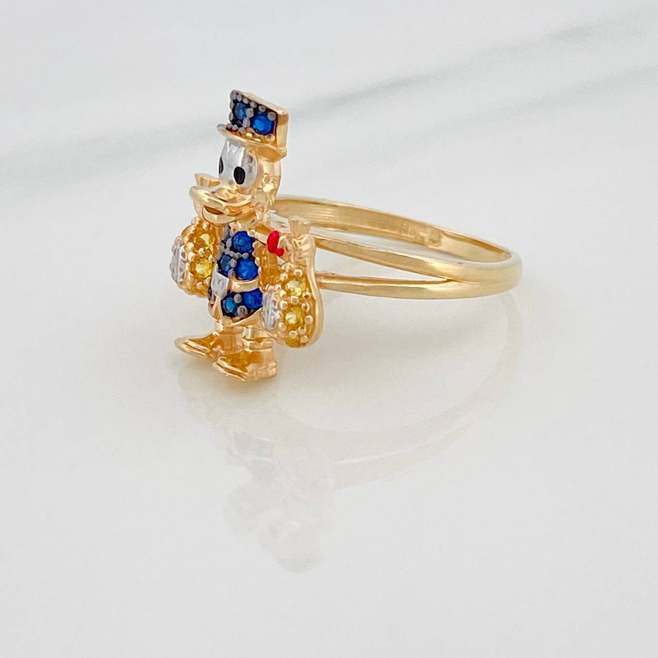 Anillo Pato Bolsas De Dinero 4.05gr / T6 1/4 / Tres Oros 18K %