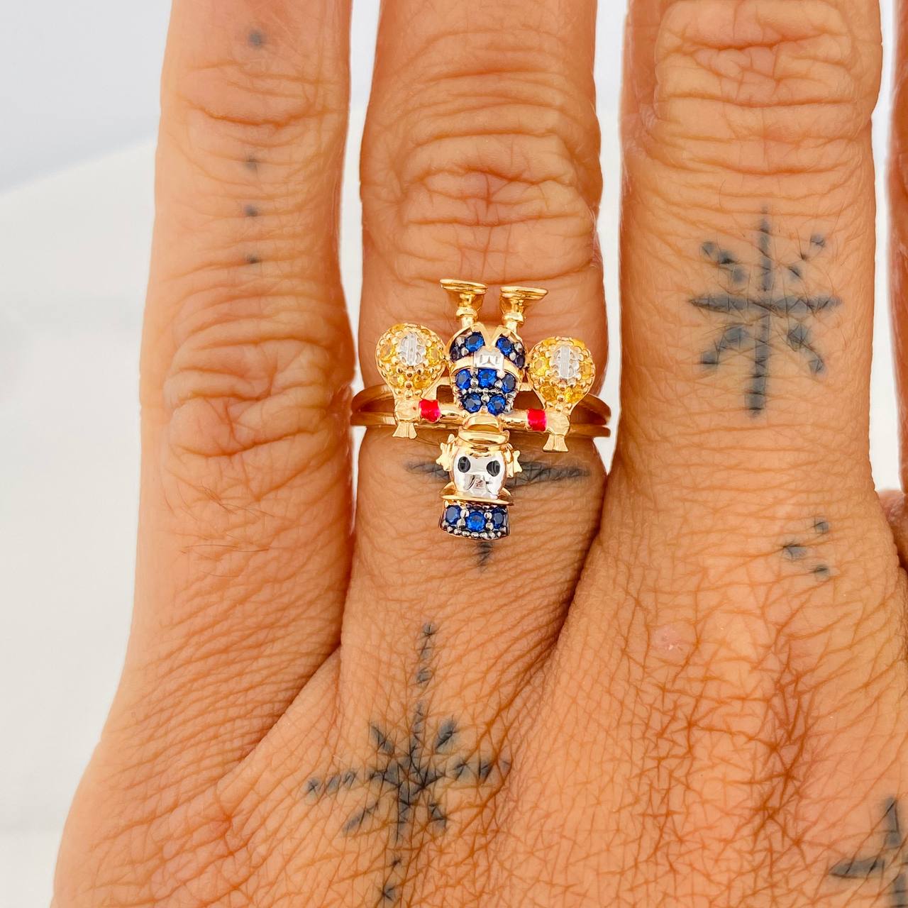 Anillo Pato Bolsas De Dinero 4.05gr / T6 1/4 / Tres Oros 18K %