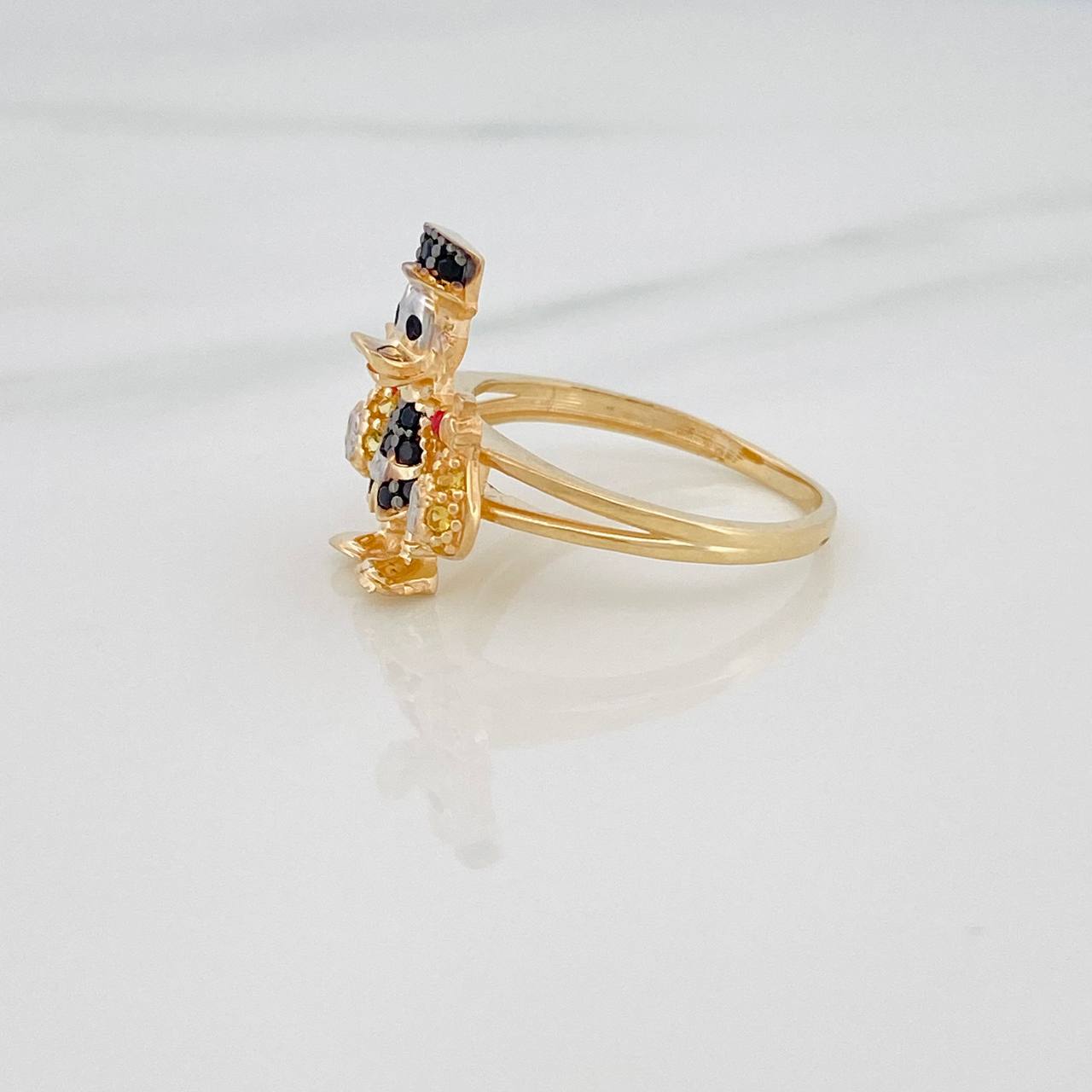 Anillo Pato Bolsas De Dinero 4.2gr / T8 / Tres Oros 18K %