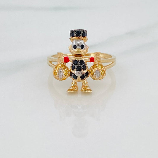 Anillo Pato Bolsas De Dinero 4.2gr / T8 / Tres Oros 18K %
