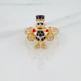 Anillo Pato Bolsas De Dinero 4.2gr / T8 / Tres Oros 18K %