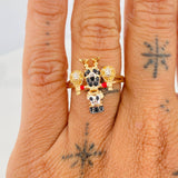 Anillo Pato Bolsas De Dinero 4.2gr / T8 / Tres Oros 18K %