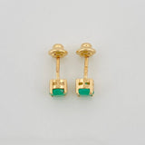 Topos Cuatro Garras Esmeraldas 42Pts 0.9gr / 3.85mm Oro Amarillo 18K &