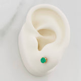 Topos Cuatro Garras Esmeraldas 42Pts 0.9gr / 3.85mm Oro Amarillo 18K &