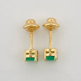 Topos Cuatro Garras Esmeraldas 64Pts 1gr / 4.27mm Oro Amarillo 18K &