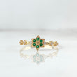 Anillo Estrella 1.35gr / T7 / Circones Blancos Verdes Oro Amarillo