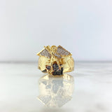 Anillo San Miguel Arcángel 10gr / T9 1/4 / Circones Blancos Dos Oros Amarillo Blanco