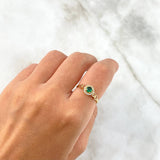 Anillo Solitario Halo Corazón 2.15gr / T6 1/4 / Circones Blancos-Verdes-Fucsias Oro Amarillo