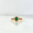 Anillo Solitario Halo Corazón 2.15gr / T6 1/4 / Circones Blancos-Verdes-Fucsias Oro Amarillo