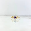 Anillo Tiara 1.65gr / T6 3/4 / Circones Blancos-Violetas Oro Amarillo