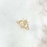 Anillo Corazons 15s 1.8gr / T5 3/4 / Circones Blancos Oro Amarillo