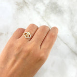 Anillo Corazons 15s 1.8gr / T5 3/4 / Circones Blancos Oro Amarillo