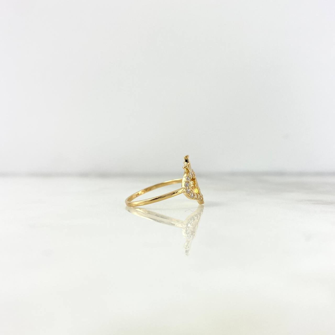 Anillo Corazons 15s 1.8gr / T5 3/4 / Circones Blancos Oro Amarillo