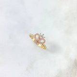 Anillo Corazón 15s 2.25gr / T6 1/2 / Circones Rosa Tres Oros