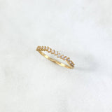 Anillo Curveado Tupido 1.25gr / T6 1/2 / Circones Blancos Oro Amarillo