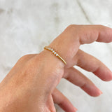 Anillo Curveado Tupido 1.25gr / T6 1/2 / Circones Blancos Oro Amarillo