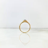 Anillo Solitario Halo 2.4gr / T7 1/2 / Circones Blancos-Azul Oro Amarillo
