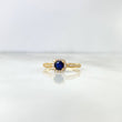 Anillo Solitario Halo 2.4gr / T7 1/2 / Circones Blancos-Azul Oro Amarillo