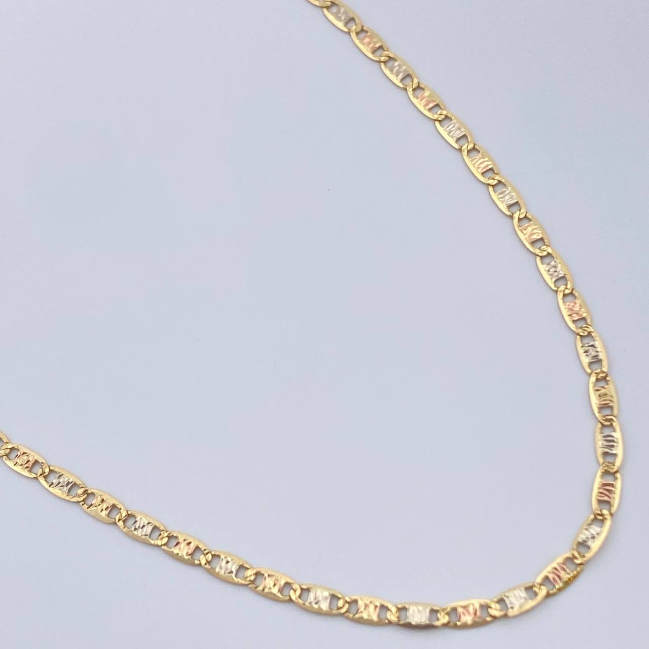 Cadena Escalera Plana 2.45gr / 60cm / Tres Oros +3 18K &